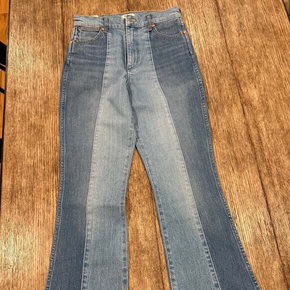 NWT Wrangler wrock 672 high rise kick flare jeans 27 / 28 Free People - Picture 2 of 5